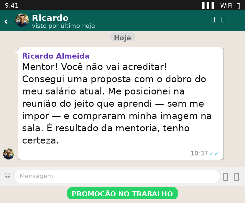 Ricardo Almeida — promoção no trabalho